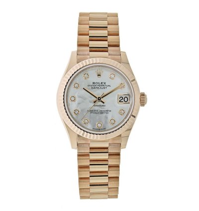 Rolex Datejust 31 278275 President 18k Rose Gold Mop Diamond Dial 31 Mm