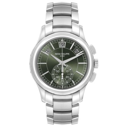 Patek Philippe Annual Calendar Chronograph Complications Annual Calendar Steel Mens Watch 5905 Box Papers