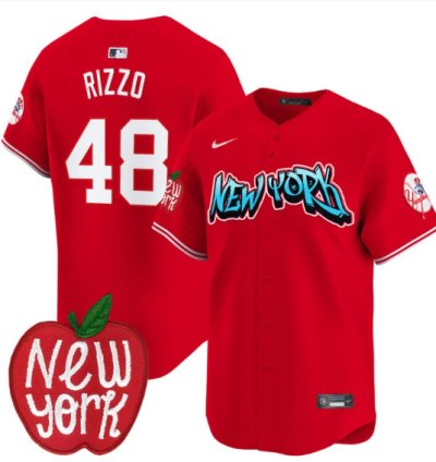 Anthony Rizzo Jersey 48 New York Yankees Apple Patch Vapor Premier Limited Stitched Red