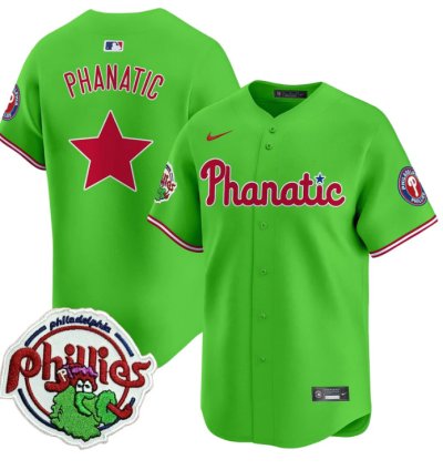 Phanatic Jersey Phillies Phanatic Patch Vapor Premier Limited Stitched Green