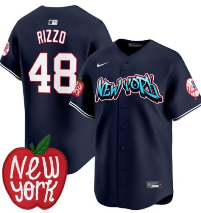 Anthony Rizzo Jersey 48 New York Yankees Apple Patch Vapor Premier Limited Stitched Navy