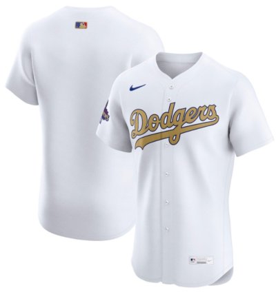 Los Angeles Dodgers 2025 Gold Collection Elite Men Jersey - White