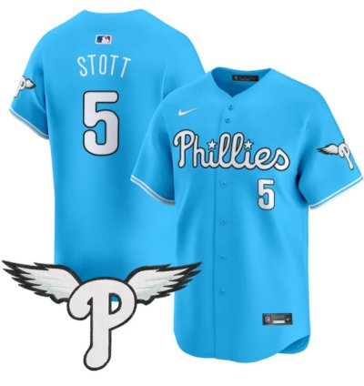 Bryson Stott Jersey 5 Philadelphia Phillies 2025 Vapor Premier Limited Stitched Light Blue
