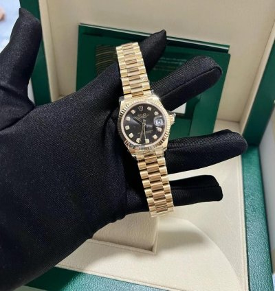 Rolex Datejust 31 278278g Yellow Gold Dark Grey Diamond President