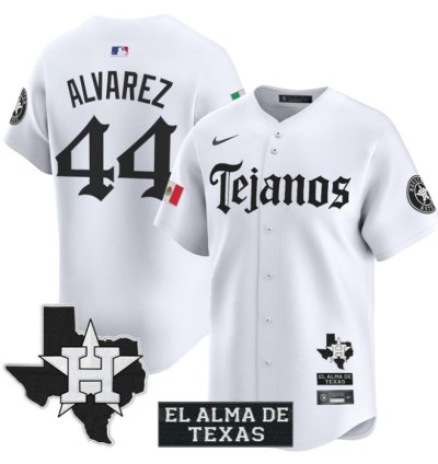 Yordan Álvarez Jersey 44 Houston Astros Mexico Tejano Barrio Style Vapor Limited Stitched White