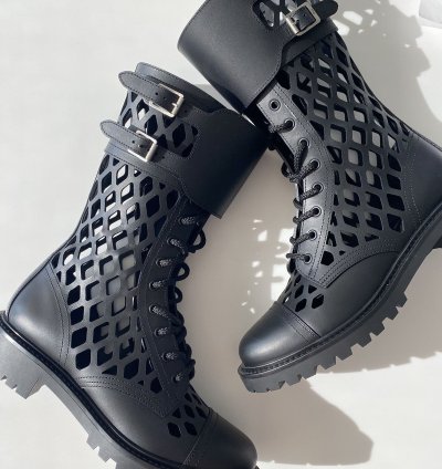 Dior -trap Leather Lace-up Boots