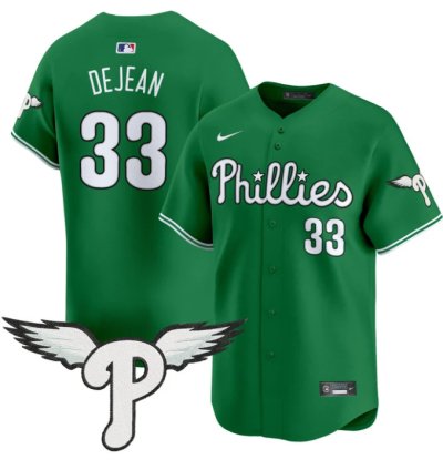 Cooper Dejean Jersey 33 Philadelphia Phillies 2025 Vapor Premier Limited Stitched Kelly Green