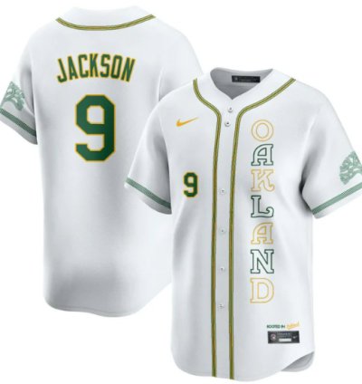 Reggie Jackson Jersey 9 Oakland Athletics City Connect Concept Stitched White