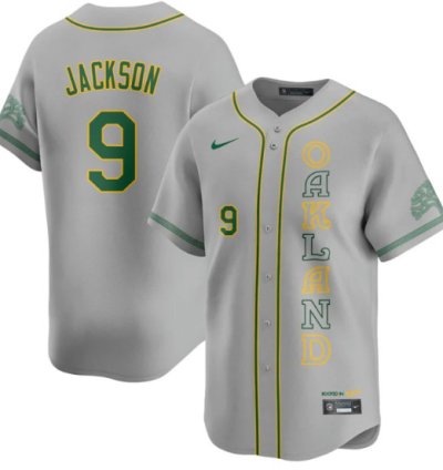 Reggie Jackson Jersey 9 Oakland Athletics City Connect Concept Stitched Gray