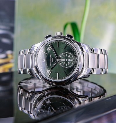 Patek Philippe Annual Calendar Chronograph Flyback Chronograph Annual Calendar Ref 5905 1a Olive Green Dial Full Set 2024