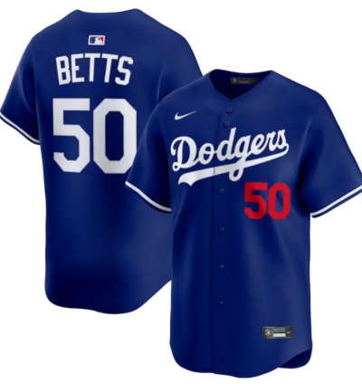 Mookie Betts 50 Los Angeles Dodgers Alternate Limited Player Men Jersey - Royal
