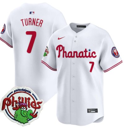 Trea Turner Jersey 7 Phillies Phanatic Patch Vapor Premier Limited Stitched White