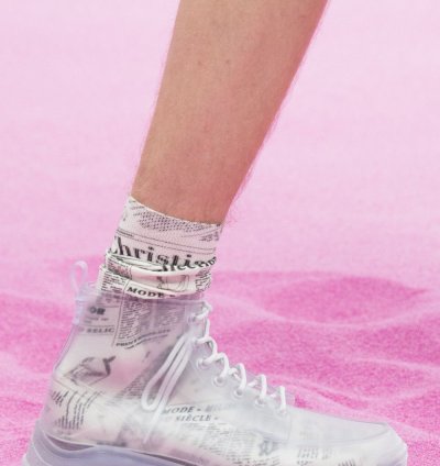 Dior And Danielarsham Translucentwhite Hightop Rubber Boots