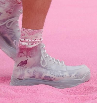 Dior And Danielarsham Translucentwhite Hightop Rubber Boots