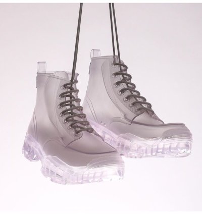 Dior And Danielarsham Translucentwhite Hightop Rubber Boots