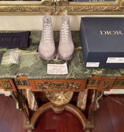 Dior And Danielarsham Translucentwhite Hightop Rubber Boots
