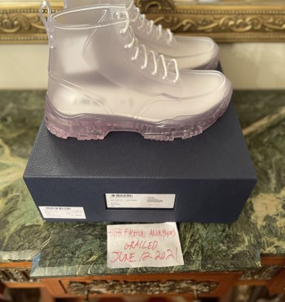 Dior And Danielarsham Translucentwhite Hightop Rubber Boots