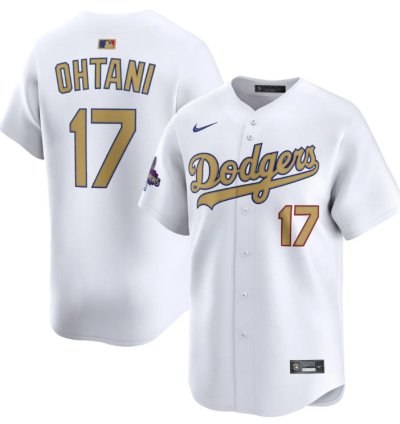 Shohei Ohtani 17 Los Angeles Dodgers 2025 Gold Collection Limited Men Jersey - White