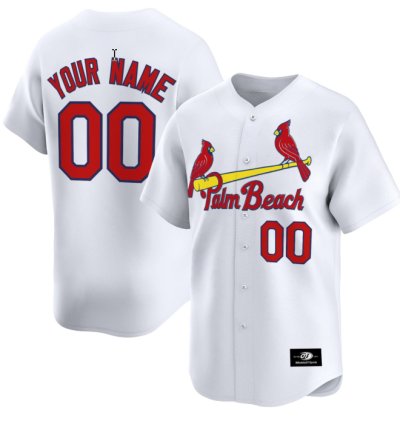 Custom Palm Beach Cardinals Jersey Name And Number White All Stitched