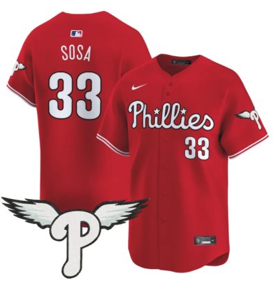 Edmundo Sosa Jersey 33 Philadelphia Phillies 2025 Vapor Premier Limited Stitched Red