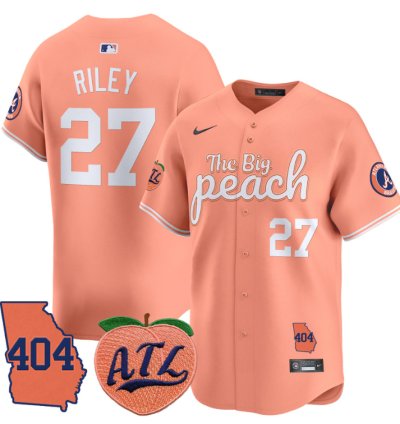 Austin Riley Jersey 27 Atlanta Braves 404 The Big Peach Premier Limited Stitched Peach