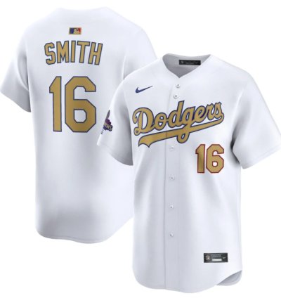 Will Smith 16 Los Angeles Dodgers 2025 Gold Collection Limited Men Jersey - White