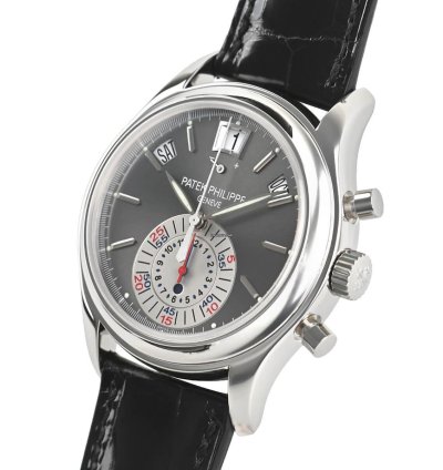 Patek Philippe Annual Calendar Chronograph Platinum Annual Calendar Chronograph Day Night Power Gray 40 5mm Box Papers 5960p-001