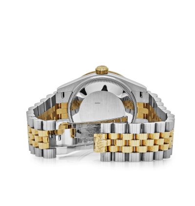 Rolex Datejust 31 278383rbr Ladies Yellow Gold Stainless Steel Green Roman Dial Diamond Bezel