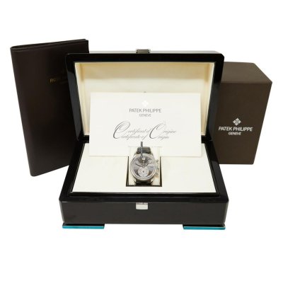 Patek Philippe Annual Calendar Chronograph Platinum Case Grey Dial Complete Set