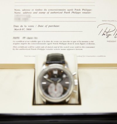 Patek Philippe Annual Calendar Chronograph Platinum Case Grey Dial Complete Set
