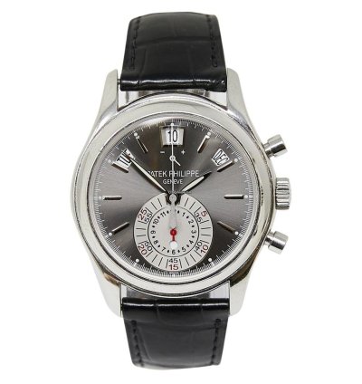 Patek Philippe Annual Calendar Chronograph Platinum Case Grey Dial Complete Set