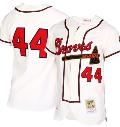 Hank Aaron Atlanta Braves Zip Baseball Jersey - All Stitched