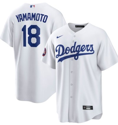 Yoshinobu Yamamoto 18 Los Angeles Dodgers 2025 Mlb World Tour Tokyo Series Home Player Men Jersey - White