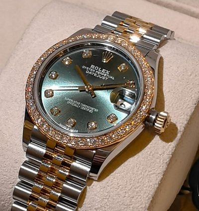Rolex Datejust 31 278383rbr Steel And Yellow Gold Olive Green Diamond Dia