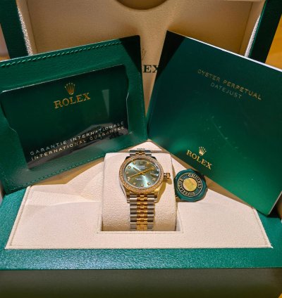 Rolex Datejust 31 278383rbr Steel And Yellow Gold Olive Green Diamond Dia