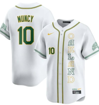 Max Muncy Jersey 10 Oakland Athletics City Connect Concept Stitched White