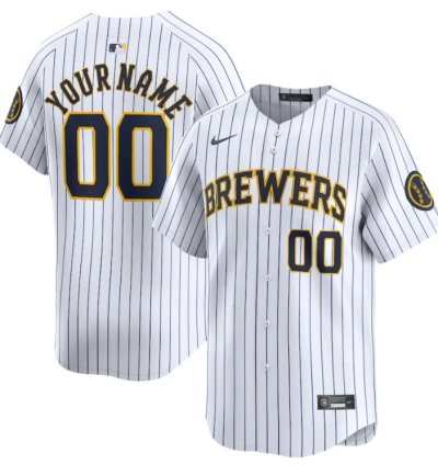 Milwaukee Brewers Alternate Limited Custom Men Jersey - White