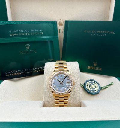 Rolex Datejust 31 31mm Diamond Bezel Mop Dial Yellow Gold 278288rbr Unworn 2024