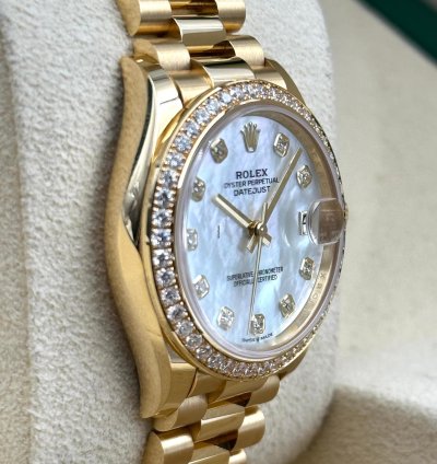 Rolex Datejust 31 31mm Diamond Bezel Mop Dial Yellow Gold 278288rbr Unworn 2024