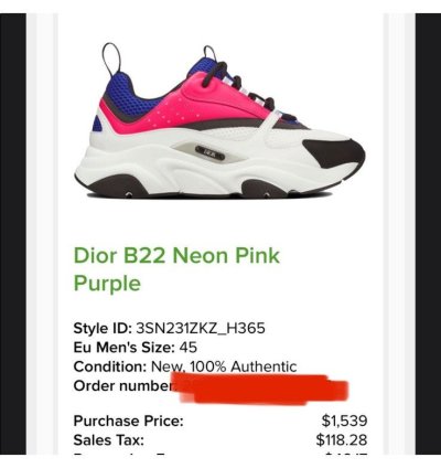 Dior B22 Neon Pink Purple