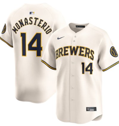 Andruw Monasterio 14 Milwaukee Brewers Home Limited Player Men Jersey - Cream