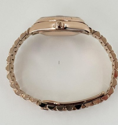 Rolex Datejust 31 31mm Fluted Bezel Everose Gold Diamond Dial Presidential Bracelet 278275
