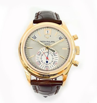 Patek Philippe Annual Calendar Chronograph Rose Gold Grey Dial 5960r-001