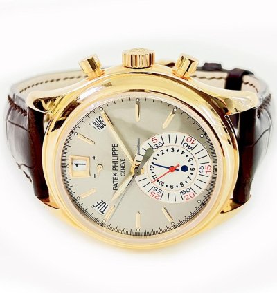 Patek Philippe Annual Calendar Chronograph Rose Gold Grey Dial 5960r-001