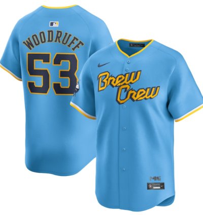 Brandon Woodruff 53 Milwaukee Brewers City Connect Limited Men Jersey - Powder Blue