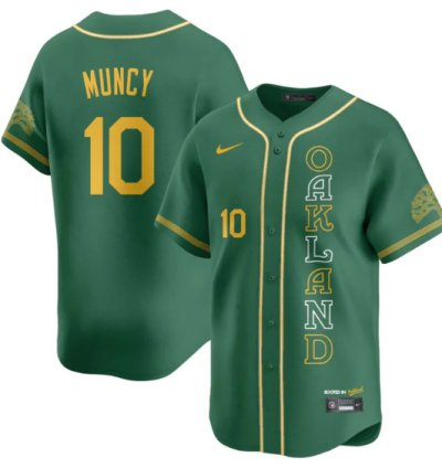Max Muncy Jersey 10 Oakland Athletics City Connect Concept Stitched Green