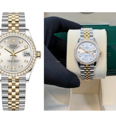 Rolex Datejust 31 31mm Stainless Steel And Yellow Gold Silver Diamond Dial Jubilee 278383rbr