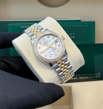 Rolex Datejust 31 31mm Stainless Steel And Yellow Gold Silver Diamond Dial Jubilee 278383rbr