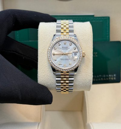 Rolex Datejust 31 31mm Stainless Steel And Yellow Gold Silver Diamond Dial Jubilee 278383rbr
