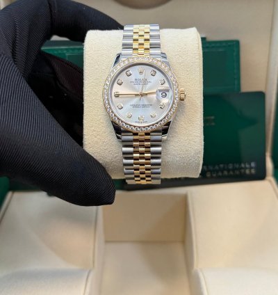 Rolex Datejust 31 31mm Stainless Steel And Yellow Gold Silver Diamond Dial Jubilee 278383rbr